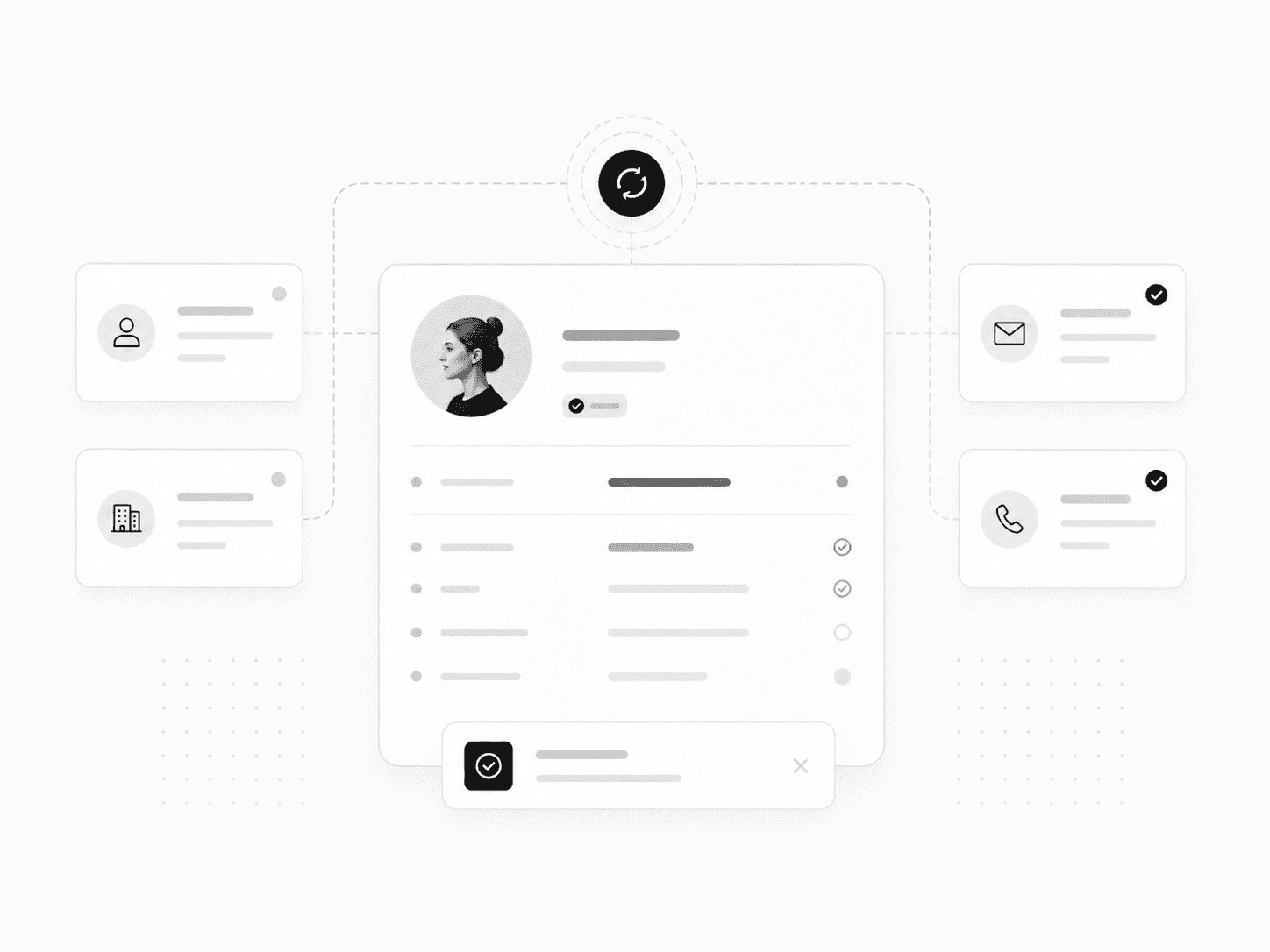 Operations automation keeping business records synchronized across connected systems